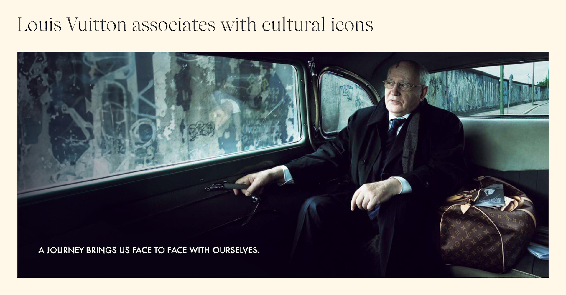 Mikhail Gorbachev in Leibowitz Louis Vuitton ad
